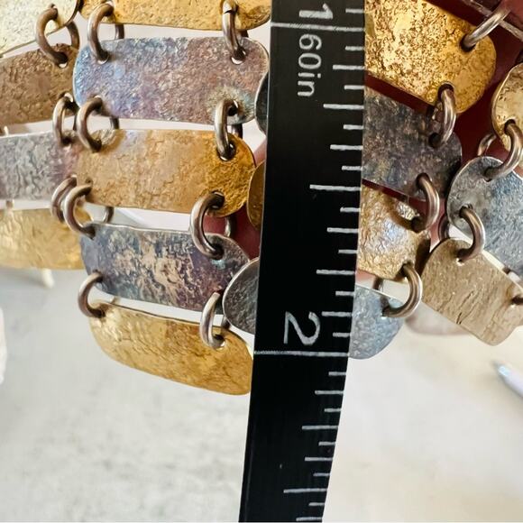 Marjorie Baer San Francisco Brutalist Collar Necklace Bracelet and Earrings Set - Picture 12 of 16